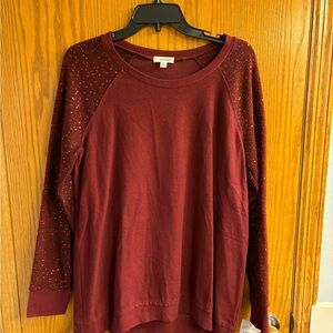 Eyeshadow Women's Sequence Burgundy Top
